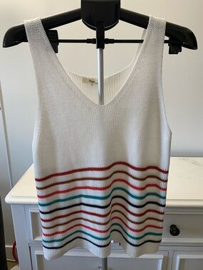 Hope Striped Sweater Tank Top Size Large Boho Summer Knit